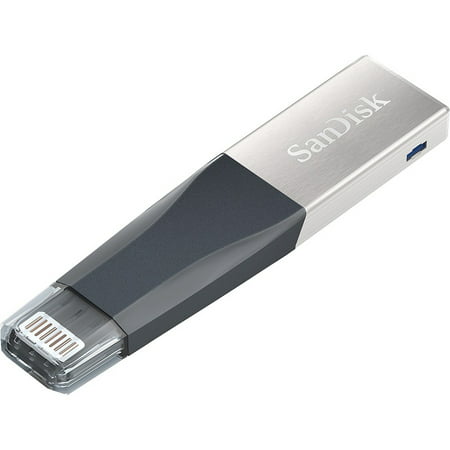 SanDisk 64GB iXpand Mini USB 3.0 Flash Drive - 128 GB - Lightning, USB 3.0 - Black, Metallic (Best Usb Lightning Flash Drive)