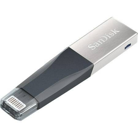 SanDisk 64GB iXpand Mini USB 3.0 Flash Drive - 128 GB - Lightning, USB 3.0 - Black, Metallic (Best Usb Lightning Flash Drive)