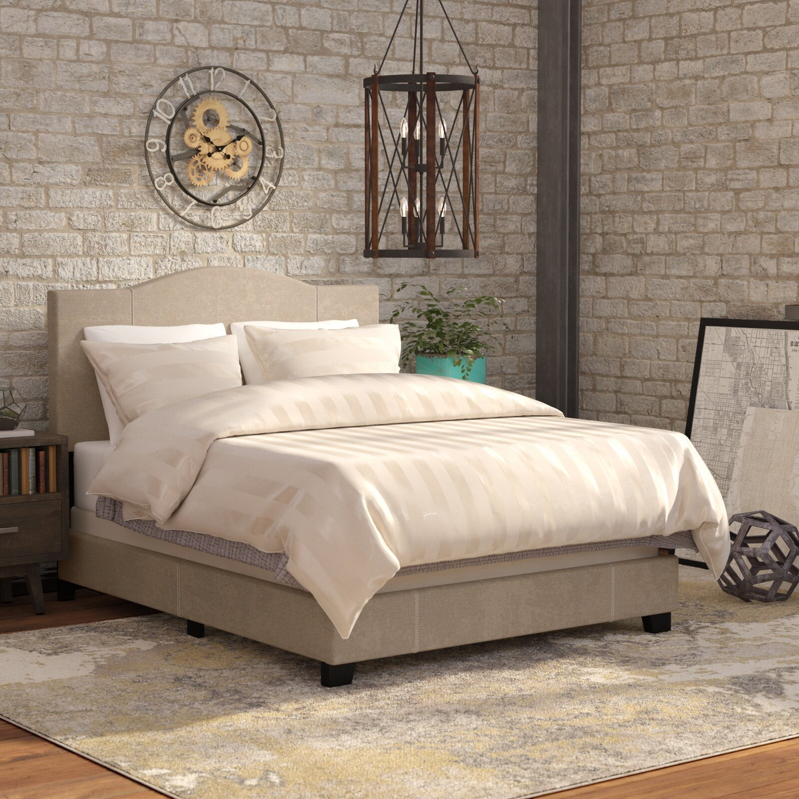 Nauvoo Upholstered Low Profile Standard Bed, Overall 53.3'' H