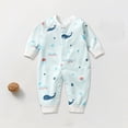 thumbnail image 2 of Bovxnpu Newborn Bodysuits Print Long Sleeve Crewneck Snap Romper Toddler Infant Outfits, 2 of 7