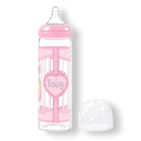 LittleForBig Adult Bottle Ultra Printed Specialty Oversized Glass Feeding Blushing Baby Pattern