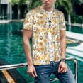 thumbnail image 6 of Lsque Hippie Bee Honeycomb Pattern Mens Polo Golf Shirts Funny Graphics Shorts Sleeve Button Shirts Baseball T-shirt-3X-Large, 6 of 7