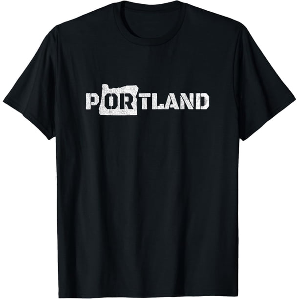 Camiseta retro de Portland Oregon en el pecho vintage envejecida