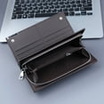 thumbnail image 5 of Fashion Men ID Long Wallet Solid Color Bag Zipper Purse Multiple Card Slots Clutch Bag, 5 of 5