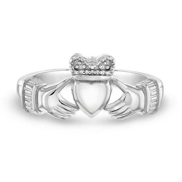 925 Sterling Silver Size 3 Unisex Classic Irish Claddagh Ring Band for Children