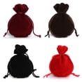 thumbnail image 2 of 10pcs 2 Sizes Calabash Packing Drawstring Velvet Pouch Sachet Gift Bag For Jewelry Wedding Things Party Bead Container Storage Wine Red Approx 9x12cm, 2 of 5