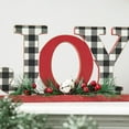 thumbnail image 4 of Glitzhome Set of 2 Christmas Wooden Plaid JOY& NOEL Table Decor, 4 of 10