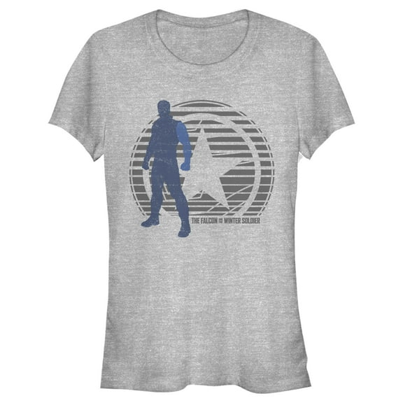 Junior's Marvel The Falcon and the Winter Soldier Abstract Bucky  Graphic Tee Athletic Heather Small
