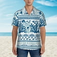 thumbnail image 5 of Uemuo Sea Underwater Jellyfish Printed Regular Fit Short Sleeve Casual Hawaiian Shirt for Men,Aloha shirt,Tropical shirt,Floral print shirt,Vacation Beach shirt-Small, 5 of 9