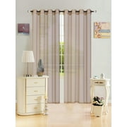 Kashi Home Leah Collection Window Sheer / Curtain / Panel 55"x 84" Lightweight Solid Sheer Design in Gold - Single Panel, Grommet Top Hanging Panel