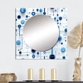 thumbnail image 1 of Designart "Striking Grid Pattern In Cobalt And White I" 0 Square Mirror For Wall Decor - Large Blue Square Printed Wall Mirror Art - Square Modern Mirror - Wall Mounted Square Large Mirror, 1 of 5