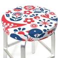 thumbnail image 3 of Kll Birds Flowers Round Bar Chair Cushion Cover 14 Inch,Bar Stool Protector With Elastic, Soft Washable, 3 of 7