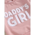 thumbnail image 6 of BemeyourBBs Baby Girl Daddy's Girl Outfits Fuzzy Letter Embroidery Long Sleeve Sweatshirt Pocket Pants Set Toddler Spring Fall Winter Clothes, 6 of 9