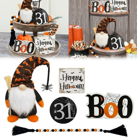

HANUUAZ Clearance Happy Halloween Halloween Family Party Tabletop Tiered Tray Decoration Set | Creative Cascading Design | Suitable for Dining Tables Coffee Tables and Party Decorations (Black）