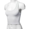 thumbnail image 5 of A2Y Women's Basic Cotton Casual Scoop Neck Cropped Racerback Tank Tops White L, 5 of 5