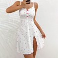 thumbnail image 4 of Endives Women's Nightgown Sleepshirt Heart Print Flared Slit Out Halter Sleepdress Comfortable Lounge Dress Night Wear Summer Nightgown, 4 of 6