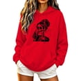 thumbnail image 2 of Molidfa Womens Line Art Skull Hoodie Cool Graphic Oversized Halloween Sweatshirt, 2 of 5
