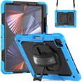 thumbnail image 2 of Case for iPad Pro 12.9 2022/2021/2020/2018 6th/5th/4th/3rd Gen with Screen Protector, 360 Degree Rotating Kickstand Hand Strap Shockproof Cover with Shoulder Strap, Sky Blue, 2 of 7