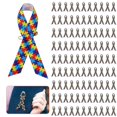 thumbnail image 1 of LPSSTORE Awareness Heart Intertwined Bow Pin Badge Ribbon Memento 100PCS for Men Women, 1 of 7