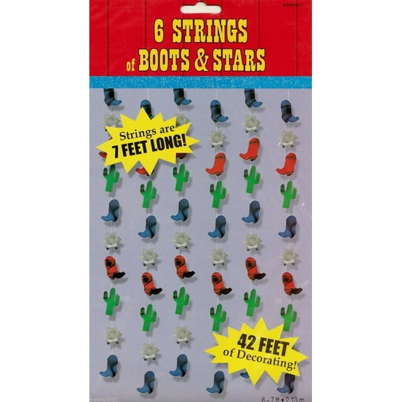 Western Boots and Stars Decorations (6ct)