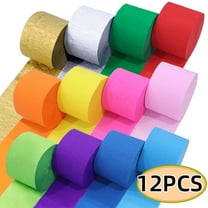 Crepe Paper Streamers,12 Rolls Crepe Paper Streamers for Party, Wedding DIY Art Craft Supplies Indoor Decoration 12 Colors 984FT