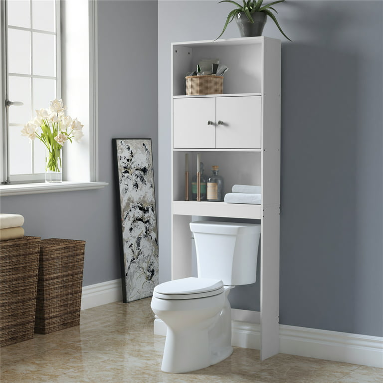 Mainstays 23 W 3-Shelf Bathroom Space Saver, over the Toilet, for Adult or  Child Bath Items, White 