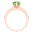 thumbnail image 4 of Solitaire with Accents Engagement Ring for Women - 1.71ct Simulated Green Diamond in 14K Rose Gold Promise Ring, 4 of 6