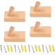 thumbnail image 1 of 4 juegos de ganchos de pared de madera hechos a mano, de madera natural, para abrigos, para montar en la pared, resistentes, decorativos, con tornillo para colgar sombreros, bolsos, ropa y toallas., 1 of 6