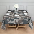 thumbnail image 3 of Beige Blue Camo Mixed Shapes Pattern Square Tablecloth,Waterproof Square Table Cover,Wipeable Spillproof Washable Table Cover for Home Kitchen Party Decor 52"x52"(132x132cm), 3 of 6
