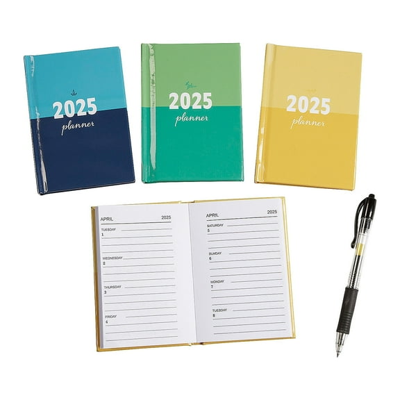 3" x 4 1/4" 2025 Brightly Colored Weekly Planning Calendar - 12 Piece