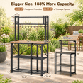 Rustic Brown 34.7 Inch Baker's Rack with Microwave Stand and Storage ...