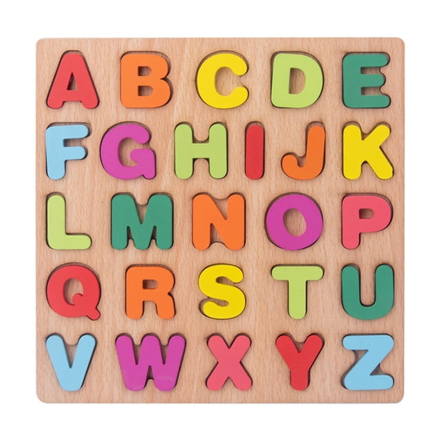ZTGD Rompecabezas de madera con letras y números, coordinación mano-ojo, capacidad lógica, juguetes de rompecabezas de madera con letras y números sin rebabas para niños