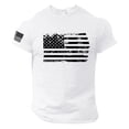thumbnail image 2 of Icvfdpl Mens Independence Day Flag Casual Soft And Comfortable Small Printed Cotton T Shirt With Rund Neck And Short Sleeves, 2 of 5