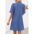 thumbnail image 4 of Minivestido MEROKEETY 2025 de verano de manga corta con cuello en V para mujer, 4 of 8