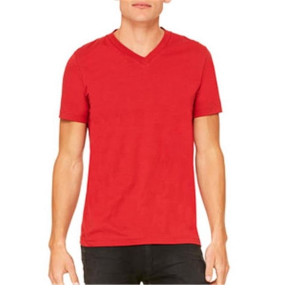 Canvas 3005 Unisex Jersey Short-Sleeve V-Neck T-Shirt - Canvas Red - 2XL