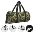 thumbnail image 5 of Xecao Camouflag print Round Travel Duffel Bag is a foldable gym bag with an inner pocket, perfect for travel sports, 5 of 8