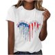 thumbnail image 5 of Camisetas de Manga Corta para las Mujeres, Blusa de Manga Corta de la Moda Del Día de la Independencia Hecha de Poliéster Cómodo para la Primavera Verano, Blusas de Manga Corta para las Mujeres, 5 of 7