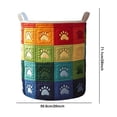 thumbnail image 3 of AURIGATE Bohemian Paw Print Quilted Fabric Laundry Basket, 20x28in Large Capacity Collapsible Storage Bin for Laundry, 3 of 7