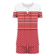 thumbnail image 7 of Nmnitkp Pajamas for Women Set Soft and Friendly Skin Pajamas Set For Women Striped Dots Printing Pajama Set Short Sleeve Sleepwear Soft Button Down Pjs Set Nightwear Lounge Sets with Pockets S-3XL, 7 of 7