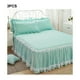 thumbnail image 4 of Injueey de cama de princesas elegante, duradera y hermosa para cualquier lugar, de cama con volantes de encaje, única Juegos de cama verde, 4 of 6