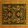 thumbnail image 1 of Ahgly Company Indoor Square Oriental Yellow Industrial Area Rugs, 8' Square, 1 of 4
