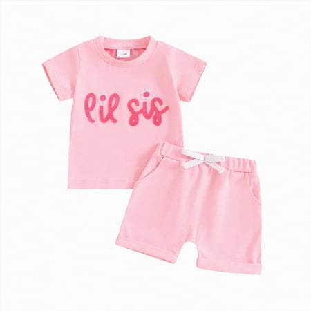 Kogui Baby Girl Summer Outfits Summer Toddler Girl Clothes Baby Girl Ruffle Sleeveless Shirt with Shorts Set Cute Outfits 3 6 9 12 18 24 Months 2T 3T 4T (Red 2-3 Years)