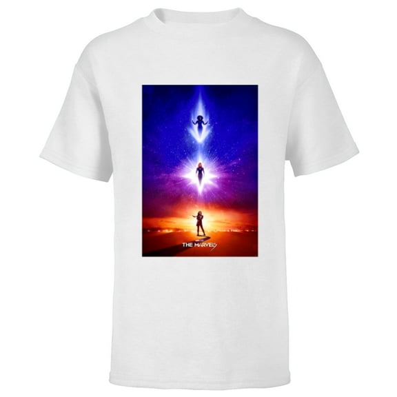 Marvel Studios The Marvels Monica Captain Marvel Ms. Marvel - Short Sleeve T-Shirt for Kids - Customized-White