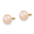 thumbnail image 4 of 14k 3-5mm Semi-Round Pink Freshwater Cultured Pearl 12 inch Necklace, 5 inch Bracelet and Post Earring Set XF400SET, 4 of 8