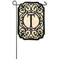 thumbnail image 2 of evergreen filigree monogram e applique garden flag, 12.5 x 18 inches, 2 of 7