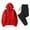 Red, variant on ibuvkizy Two Piece Sets for Women!2PCS Outfits Men's and Women's Sports Tracksuits Long Sleeve Pullover Hoodies Sweatshirt Loose Coat and Sweatpants Fall Winter Suit Red,M