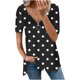 thumbnail image 1 of Camiseta suelta de manga corta con cuello en V informal con estampado de cremallera a la moda para mujer OAVQHLG3B Store  lin121212, 1 of 3