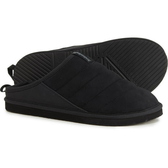Avalanche Men's Water Resistant Faux Fur Fleece Lining Indoor or Outdoor Mule Slippers-Black / 8