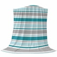 thumbnail image 6 of Grey Blue Striped Blanket Soft Cozy Warm Throw Blanket for Couch, Plush Fuzzy Flannel Fleece Blankets for Sofa, Farmhouse Stripes Modern Abstract Art Bed Blankets Lightweight Gifts for Women, 50"x80", 6 of 9