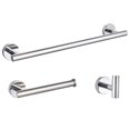 thumbnail image 1 of Juego de 3 accesorios de baño de pared en plata cepillada: gancho para bata, portarrollos de papel higiénico de pared, aro para toallas, toallero de 16", accesorios de baño, toallero, 1 of 1